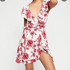 Floral wrap free people dress